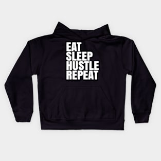 EAT SLEEP HUSTLE Black Print Kids Hoodie